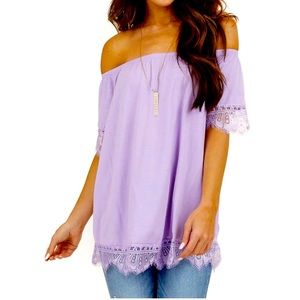 Purple off the shoulder top